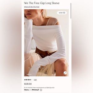 Free People - We The Free Gigi Long Sleeve white - NEW WITH TAGS
